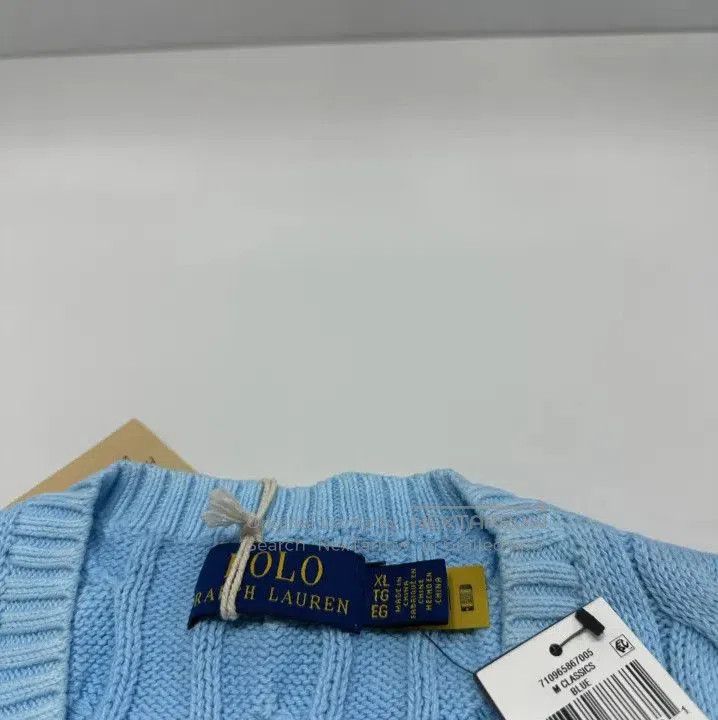 Polo Ralph Lauren Polo Ralph Lauren SS25 Men's Blue Cable Knit Sweater. Size US XL / EU 56 / 4 - 1 Thumbnail