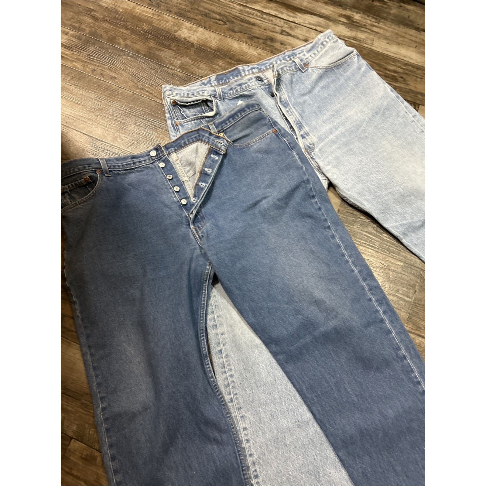 Levi's Lot 2 Levis 501 Cotton Jeans 46x38 USA Made 90s Button Fly Size US 44 / EU 60 - 10 Thumbnail