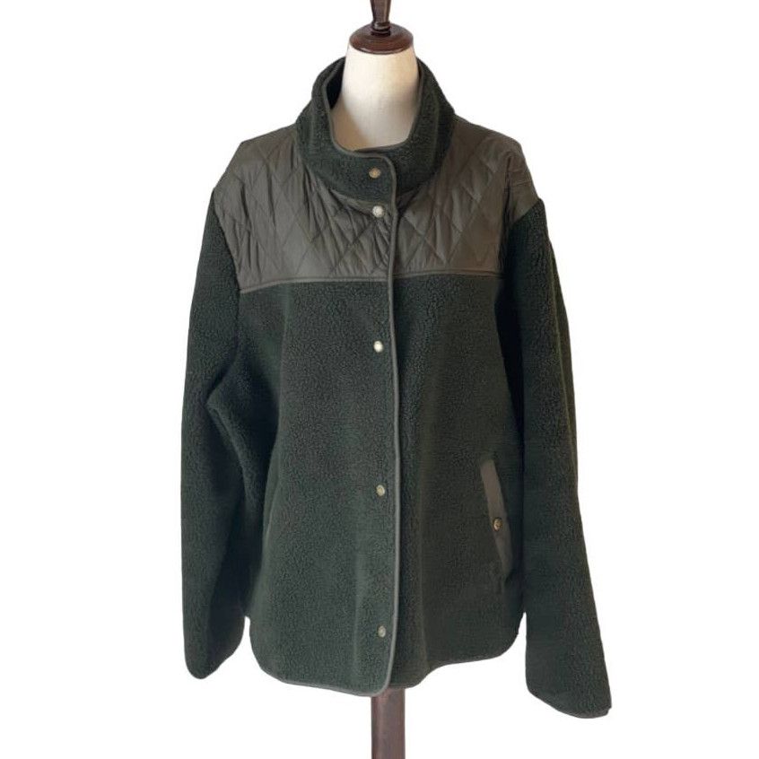 image of Barbour Aspen Fleece in Green, Women's (Size 2XL)