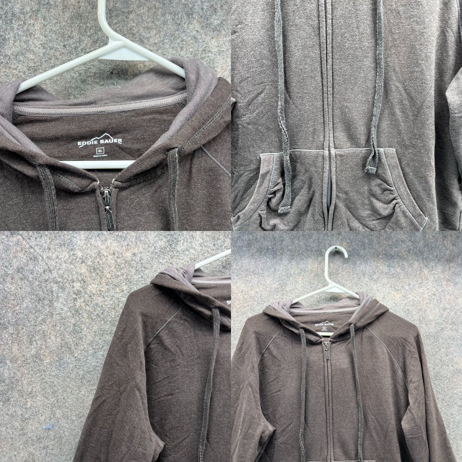 Eddie Bauer VINTAGE Eddie Bauer Sweater Women XL Brown Full Zip Hooded Jacket Fleece Vtg Size XL / US 12-14 / IT 48-50 - 8 Thumbnail