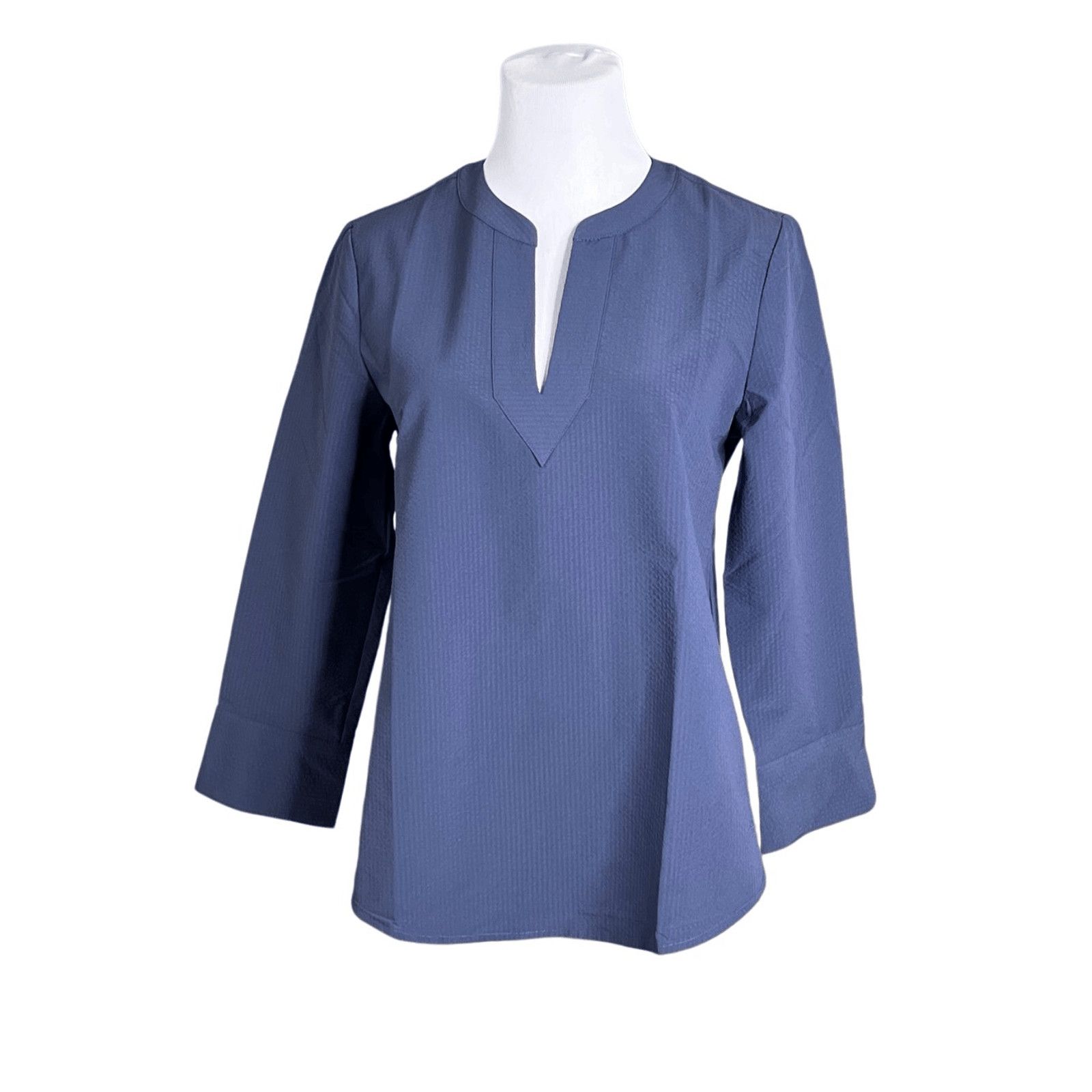 Vineyard Vines Vineyard Vines Performance Textured Tunic Top House Blue XS Size XS / US 0-2 / IT 36-38 - 1 Thumbnail