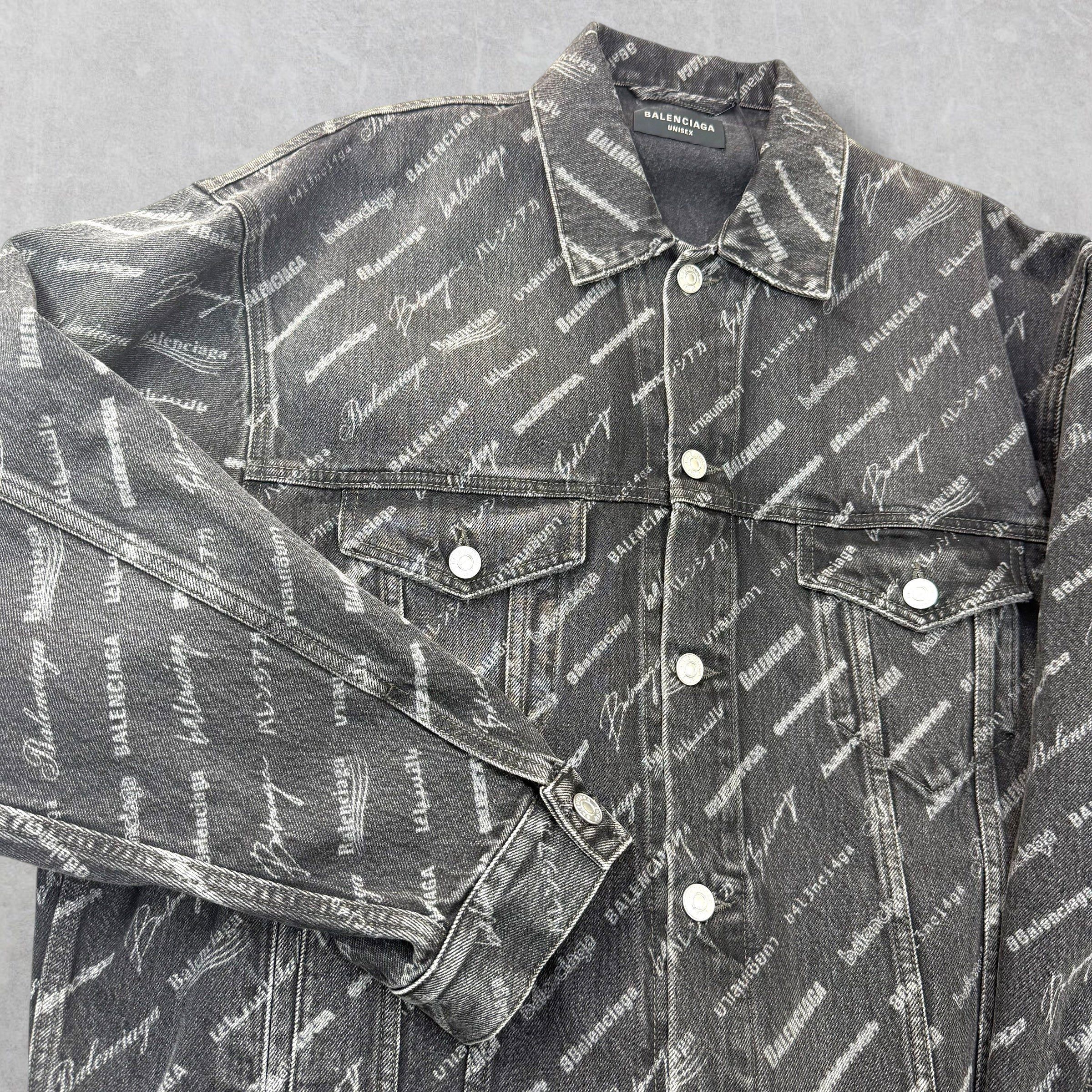 Balenciaga Balenciaga All Over Print Denim Jacket L (XL) Size US XL / EU 56 / 4 - 3 Thumbnail