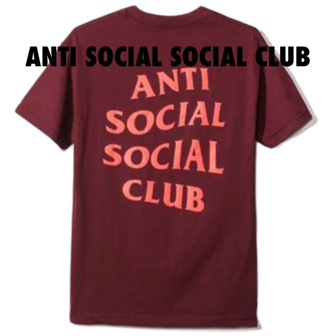 Anti Social Social Club Anti Social Social Club x Club Tee Maroon Size US XL / EU 56 / 4 - 4 Thumbnail