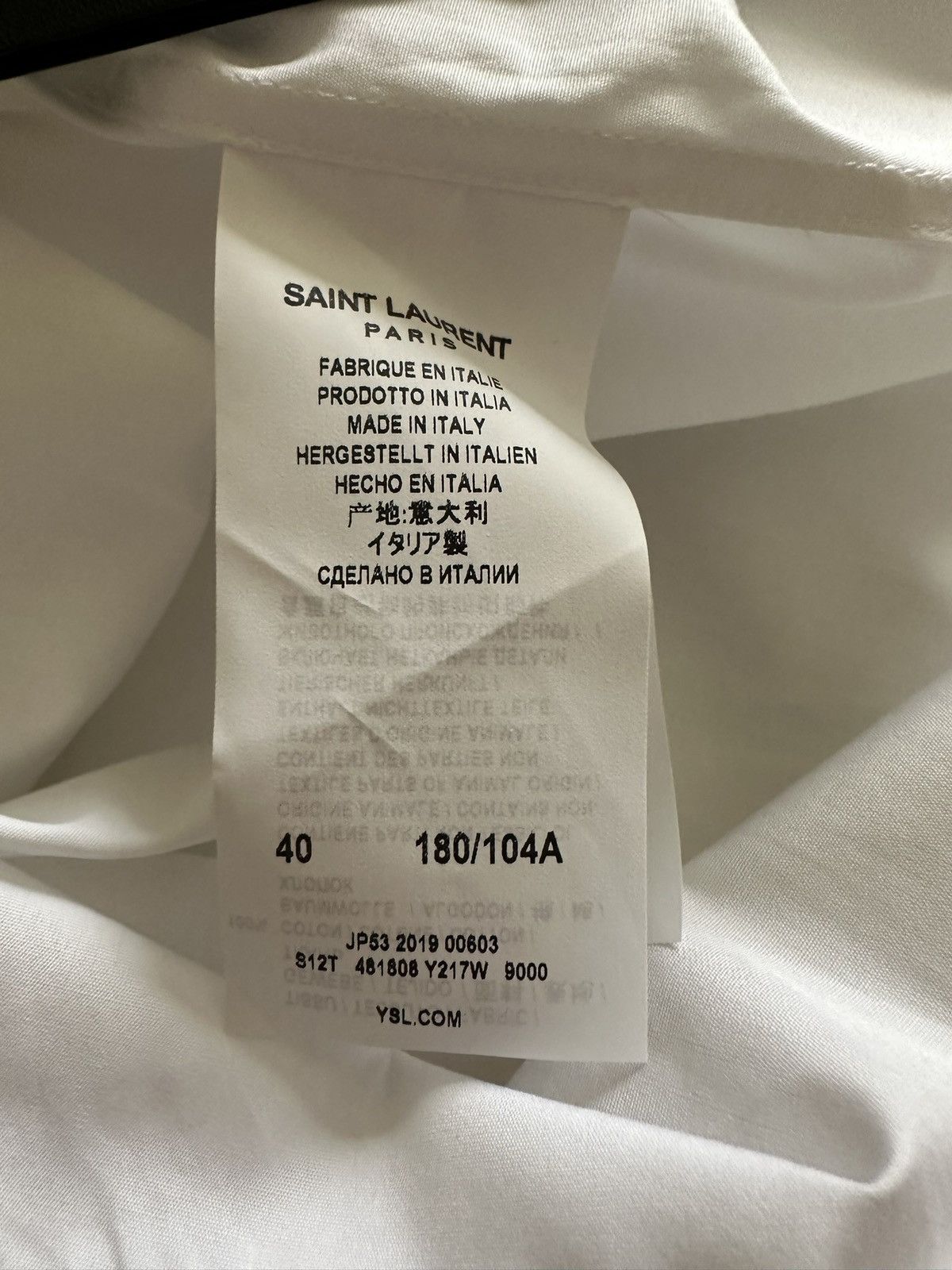 Saint Laurent Paris FW19 Saint Laurent fixed collar white shirt 40 Size 40R - 18 Thumbnail