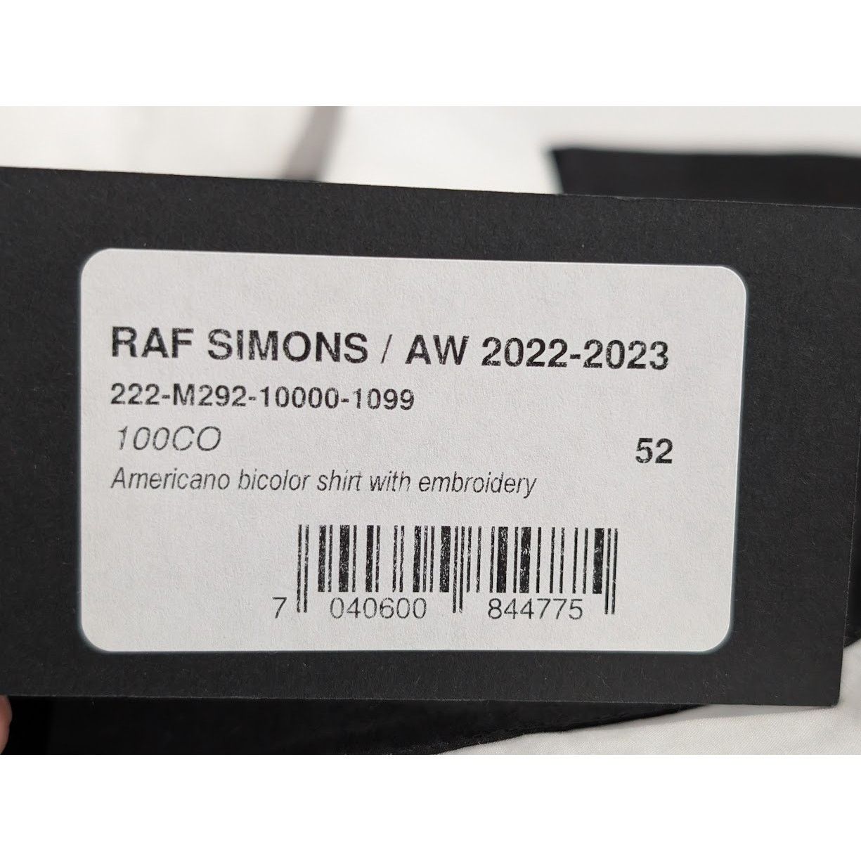 Raf Simons o1rshd1 Americano Bicolor Shirt With Embroidery White/Black Size US L / EU 52-54 / 3 - 20 Thumbnail