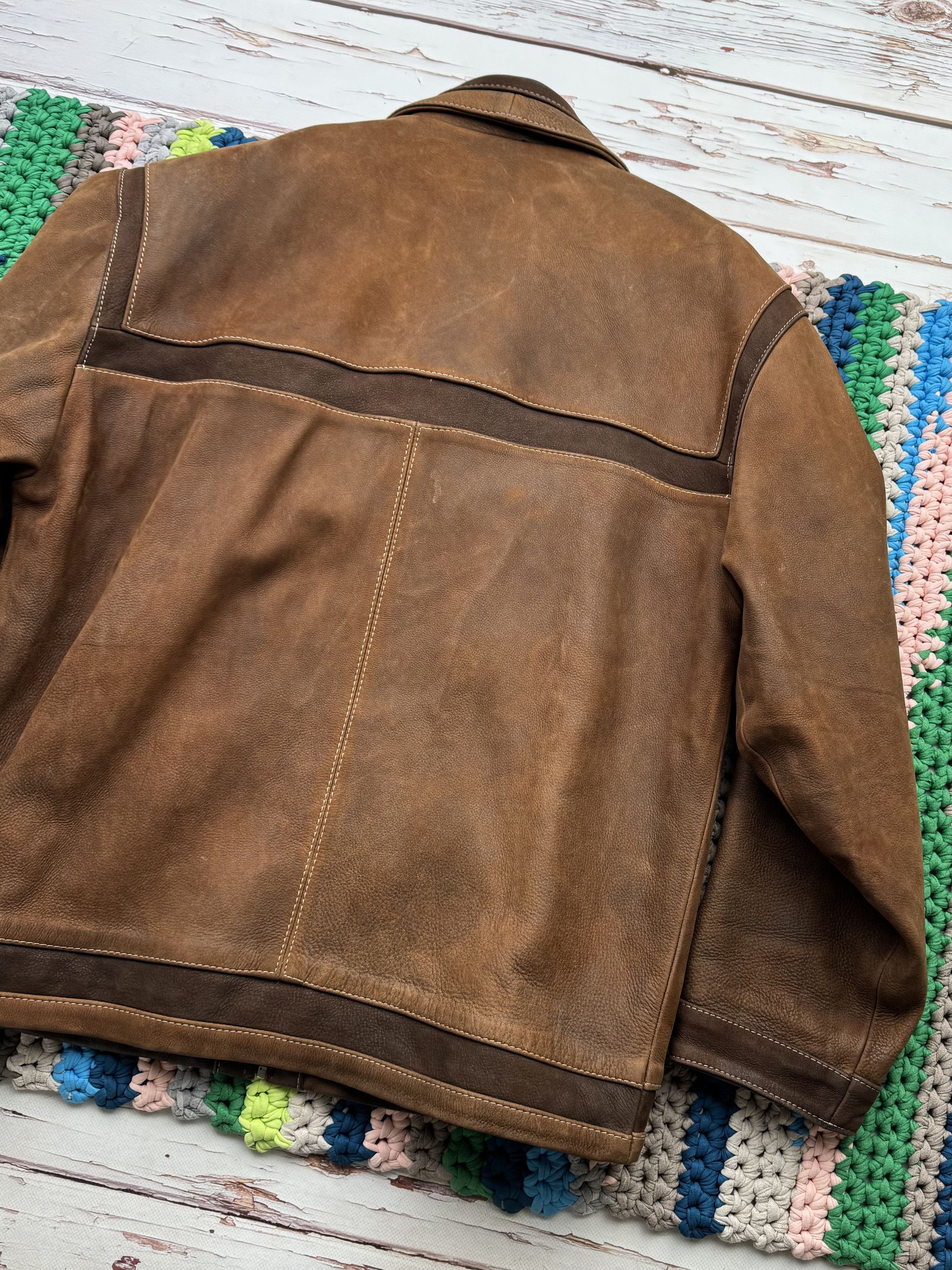 Japanese Brand Vintage Heavy Leather Bomber Jacket (ET1)(D15) Size US XL / EU 56 / 4 - 10 Thumbnail