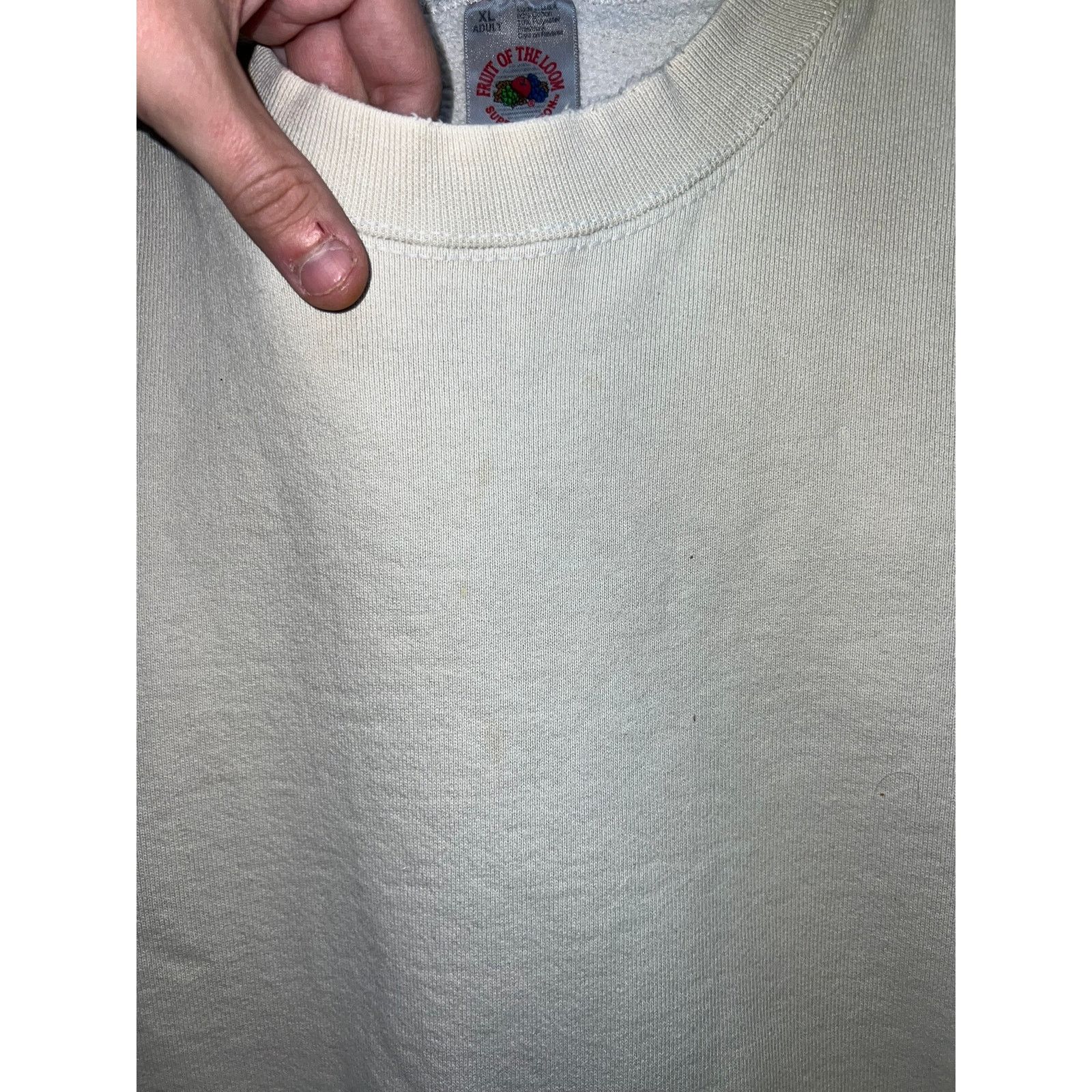 Vintage Vintage White Cream Blank Sweatshirt Crewneck FOTL 90s XL Size US XL / EU 56 / 4 - 5 Thumbnail