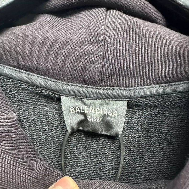 Balenciaga Balenciaga Black Brown Inverted Logo Embroidered Hoodie Size US S / EU 44-46 / 1 - 4 Thumbnail