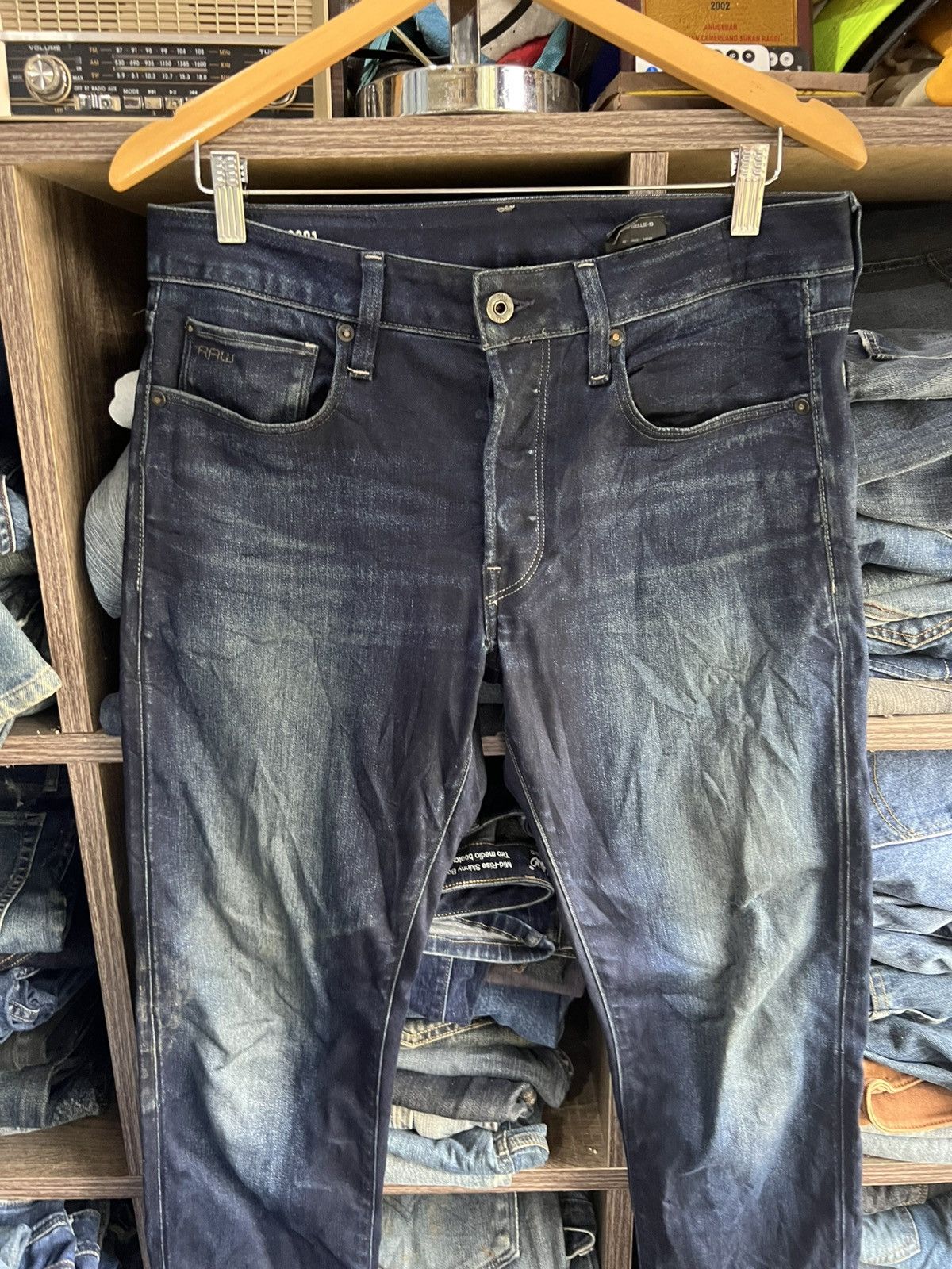 G-Star 🔥G Star Raw 3301 Slim Distressed Denim Size US 33 - 4 Thumbnail