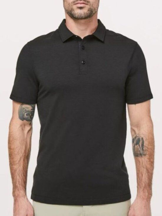 Lululemon Lululemon Black Evolution Short Sleeve Polo Shirt - Medium Size US M / EU 48-50 / 2 - 1 Thumbnail