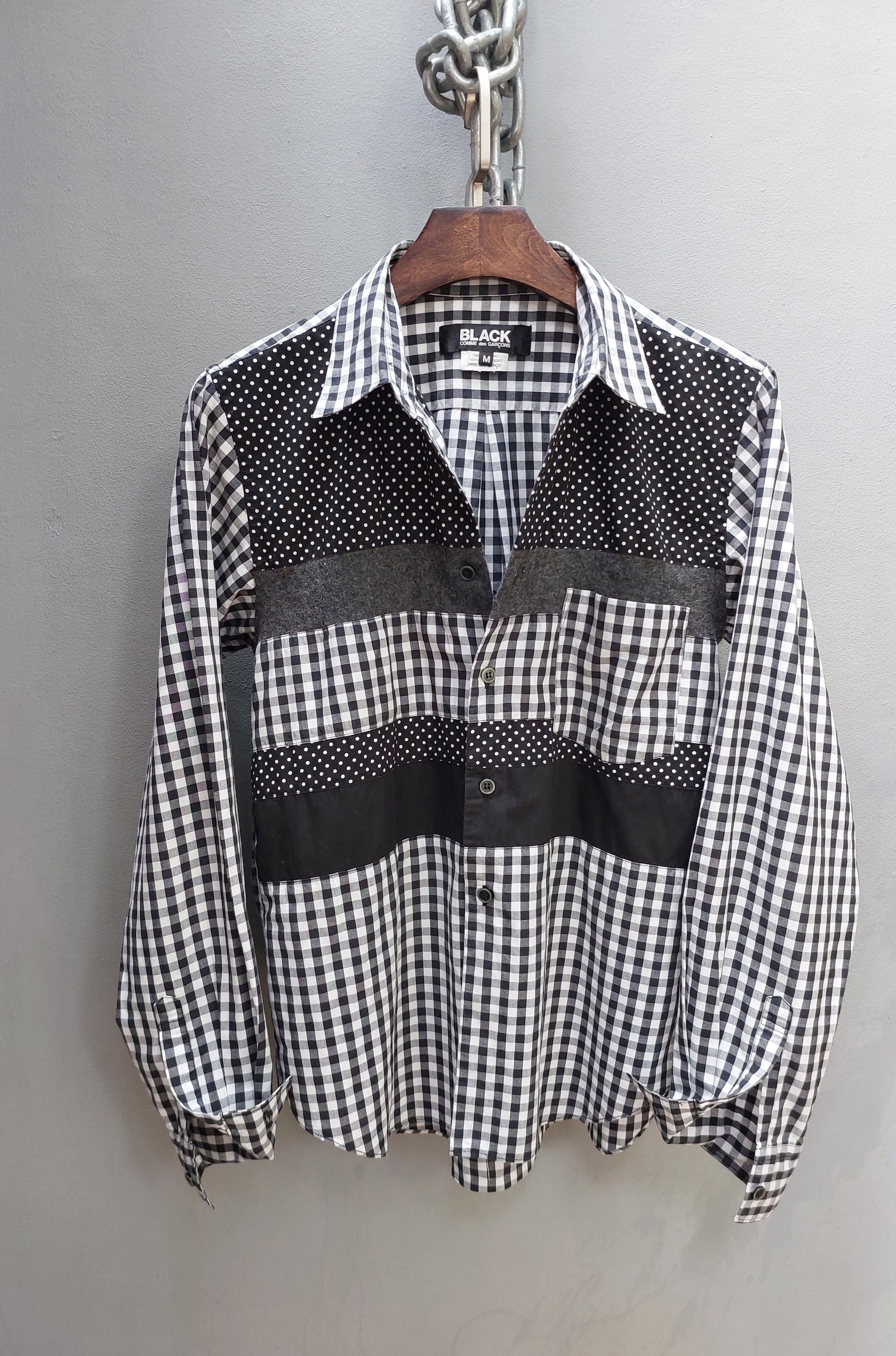 Comme des Garcons BLACK Comme des Garcons Patchwork Button Up Shirt Size US M / EU 48-50 / 2 - 1 Thumbnail