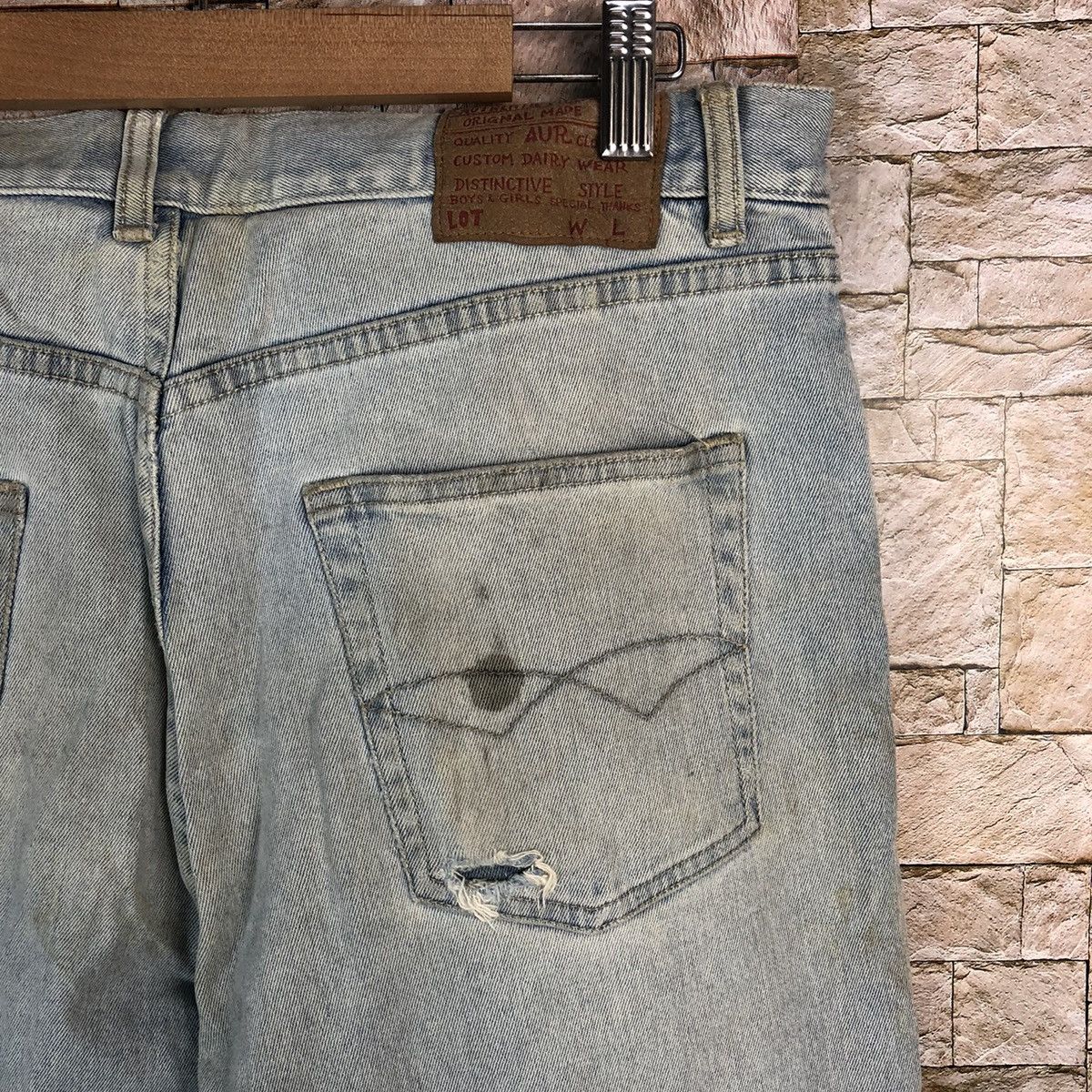 Japanese Brand Style Basic Blue Distressed vintage Denim Pants #A963 Size US 32 / EU 48 - 19 Thumbnail
