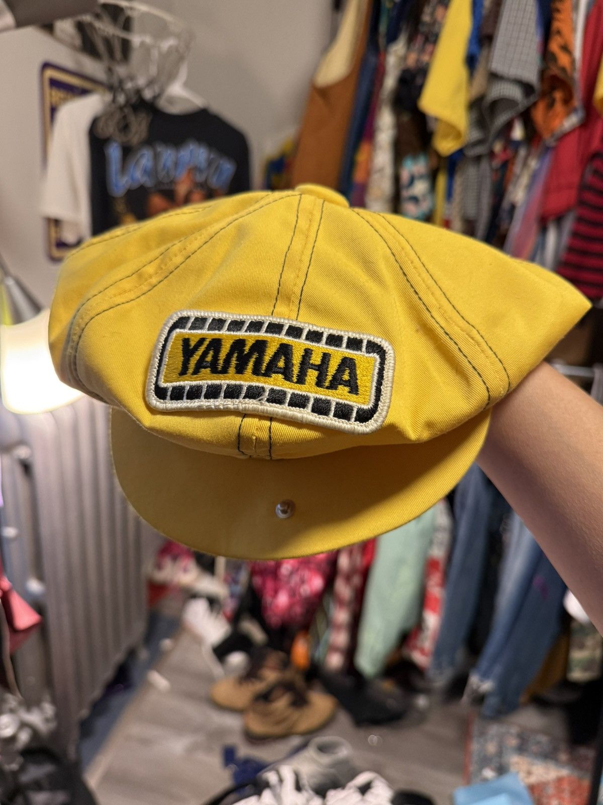Yamaha Vintage Yamaha Patch Yellow Newsboy Flat Hat Cap w/ Button Size ONE SIZE - 5 Thumbnail