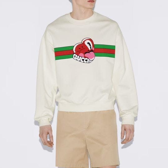 Gucci o1mt1gz0325 Cotton Jersey Sweatshirt With Gucci Print Size US XL / EU 56 / 4 - 6 Thumbnail