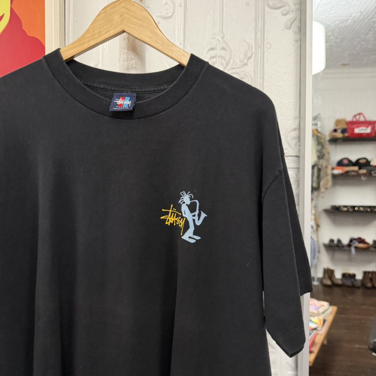 Stussy vintage 1990s stussy jazz mon graphic tee tshirt Size US XL / EU 56 / 4 - 4 Thumbnail