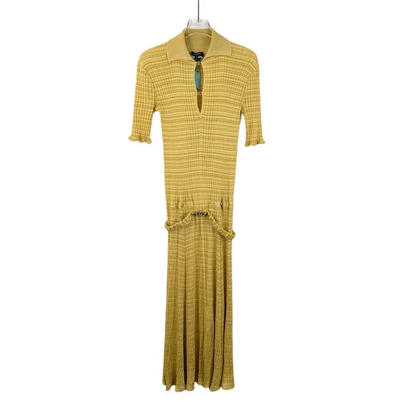 Chanel Chanel Yellow hollow diamond-decorated lapel half-sleeved k Size XS / US 0-2 / IT 36-38 - 1 Thumbnail