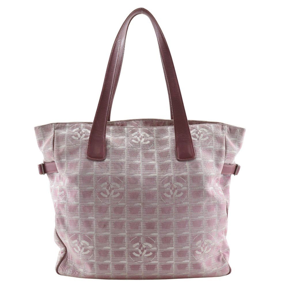 image of Chanel New Travel Line Zip Tote Bag in Pink, Women's
