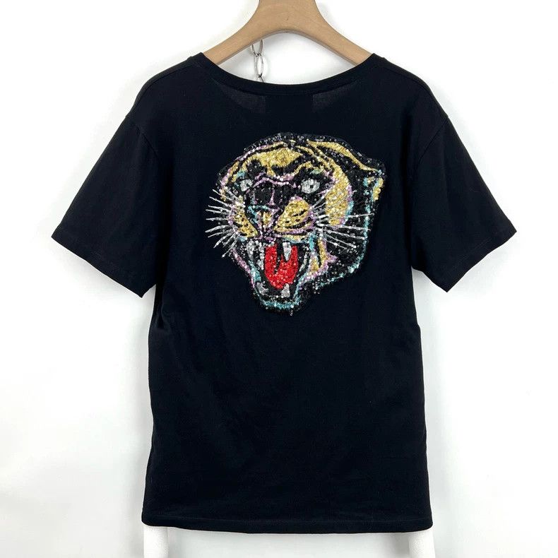 Gucci Gucci Black Short Sleeve Tiger T-Shirt Size US M / EU 48-50 / 2 - 1 Thumbnail