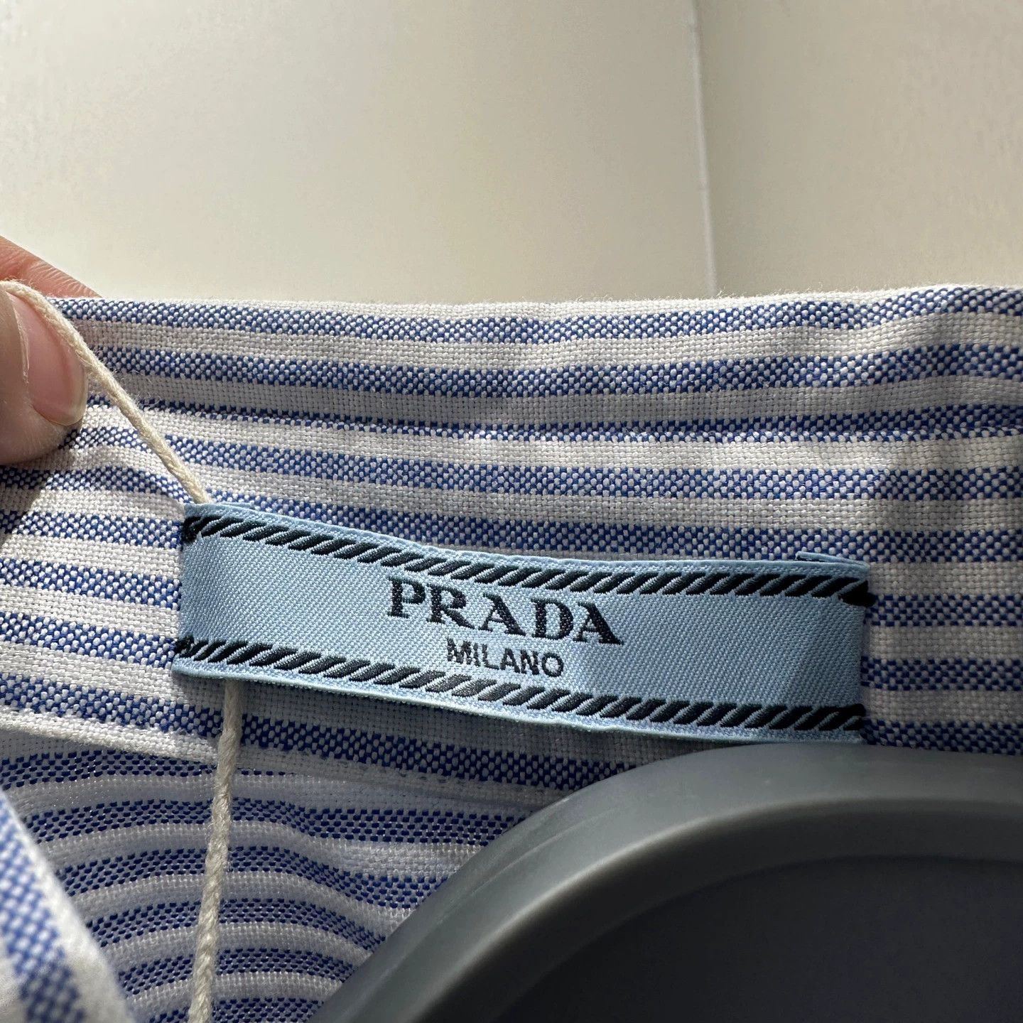 Prada Prada striped logo short-sleeve collared shirt feb443 36 Size XS / US 0-2 / IT 36-38 - 3 Thumbnail