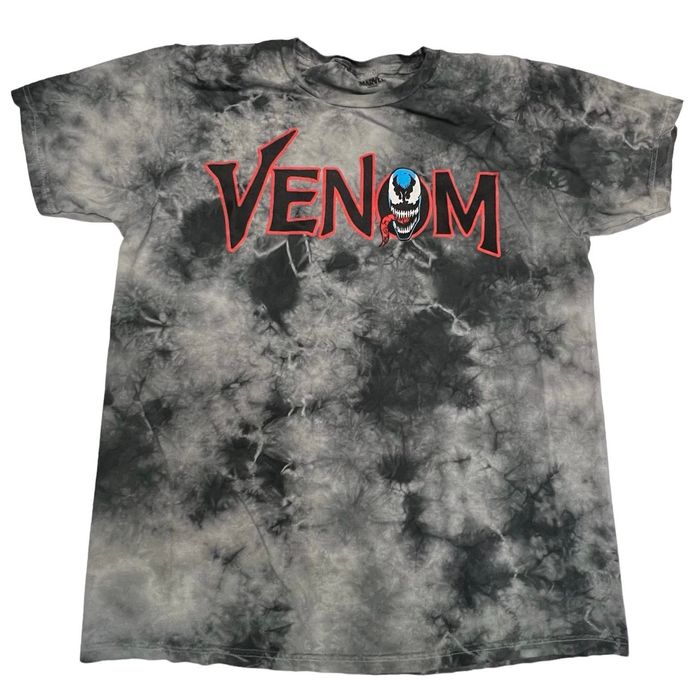 Marvel Comics Marvel’s Venom Black And Gray Tie Dye Shirt | Grailed