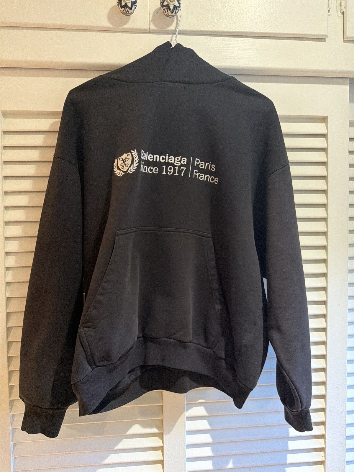 Balenciaga black institutional hoodie xxs