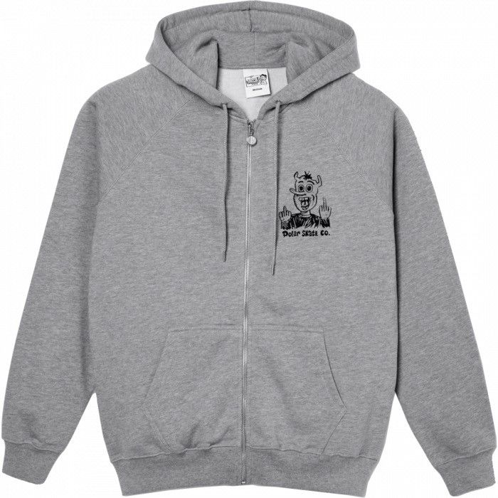 image of Polar Skate Co Zip Up Hoodie in Heaher Gray, Men's (Size 2XL)