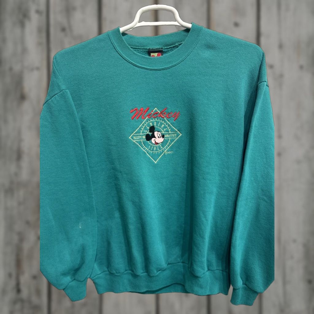 Disney VINTAGE Mickey Inc USA MADE Mickey Mouse Embroidered Crewneck Sweatshirt Mens XL Blue 1990s Disney Shirt Size US XL / EU 56 / 4 - 1 Thumbnail