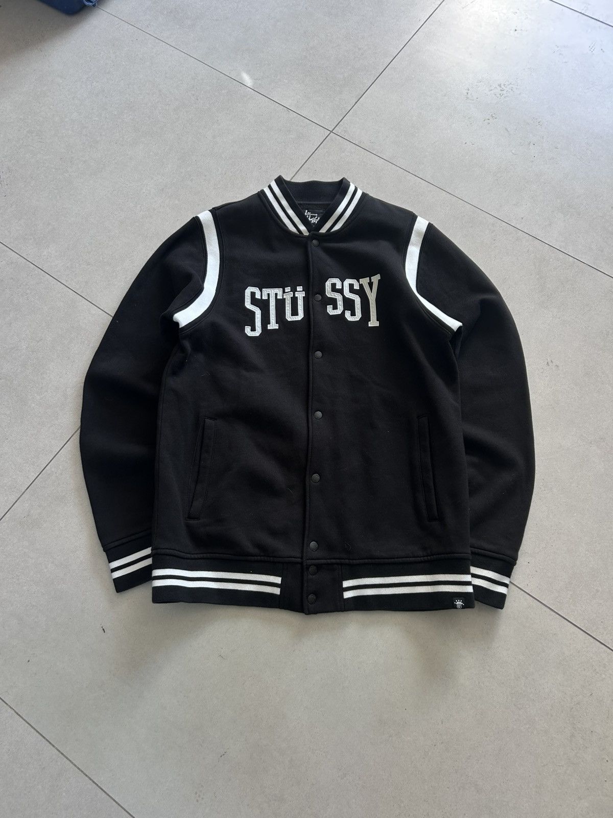 Stussy Vintage Stussy Arc Black Varsity Jacket Size US XL / EU 56 / 4 - 1 Thumbnail