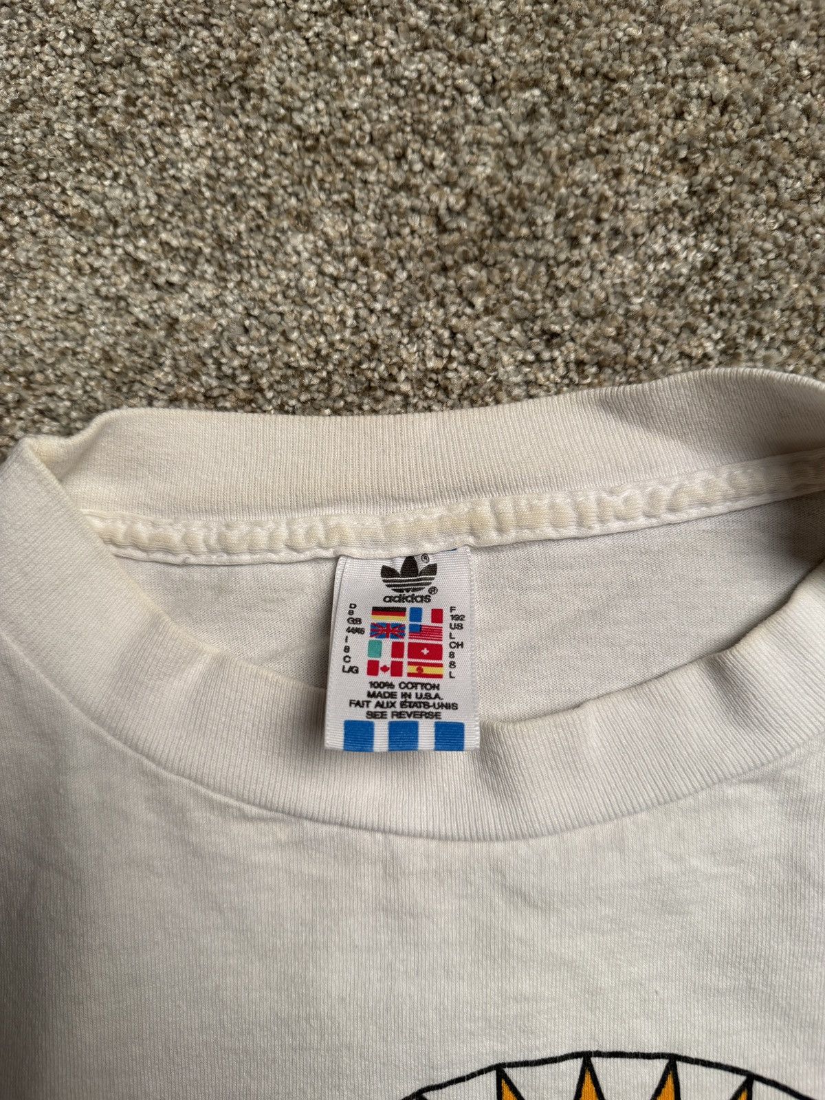 Adidas WHITE VINTAGE ADIDAS MADE IN USA “1992 AZ” GRAPHIC TEE Size US L / EU 52-54 / 3 - 3 Thumbnail