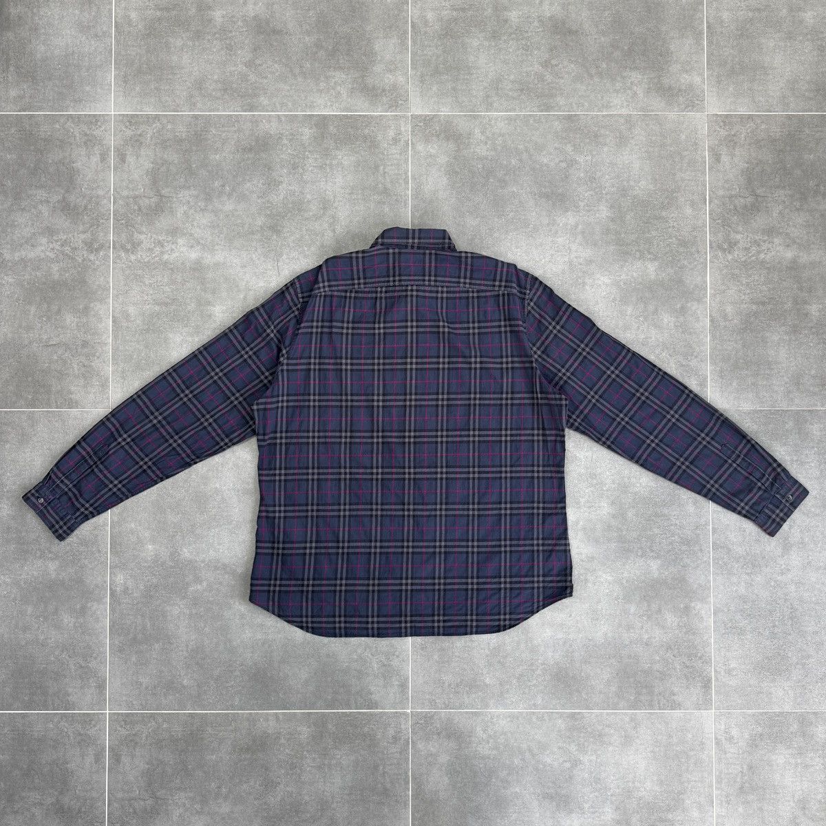 Burberry Burberry Brit Nova Check Blue Button Shirt Long Sleeve Size US XL / EU 56 / 4 - 17 Thumbnail