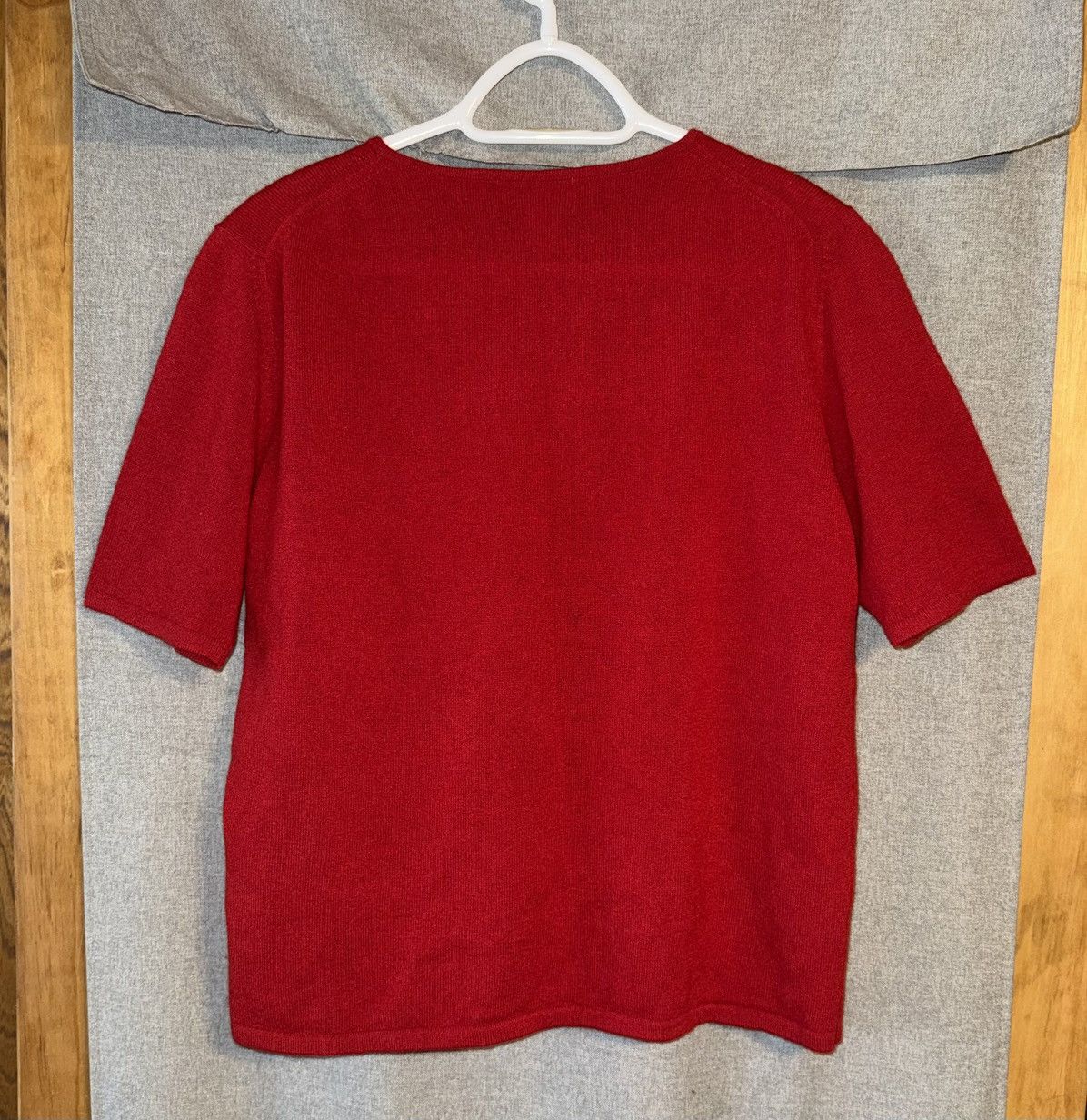 Sutton Studio Vtg Sutton Studio size xl red cashmere short sleeve sweater Size XL / US 12-14 / IT 48-50 - 4 Thumbnail