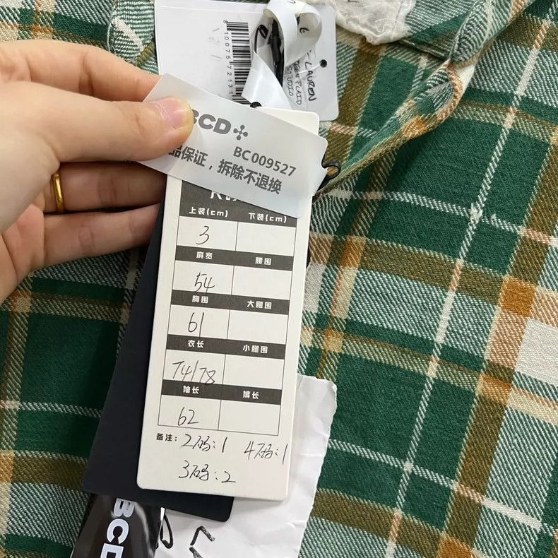 Greg Lauren greg laurenGreen plaid long sleeved shirt 2506-Nextarrow Size US M / EU 48-50 / 2 - 6 Thumbnail