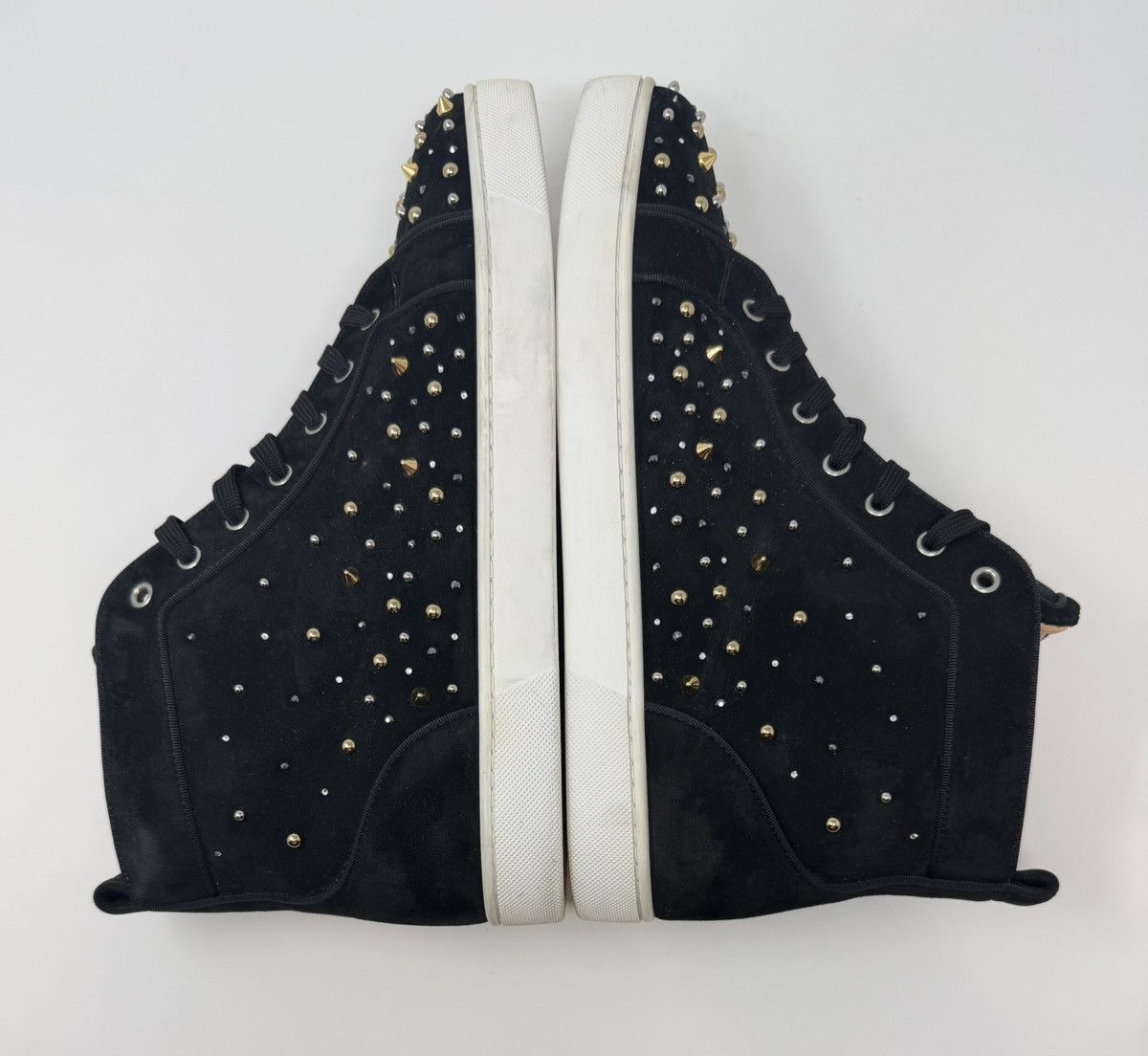 Christian Louboutin Christian Louboutin Louis Orlato Black Suede Spike Sneaker Size US 13 / EU 46 - 3 Thumbnail