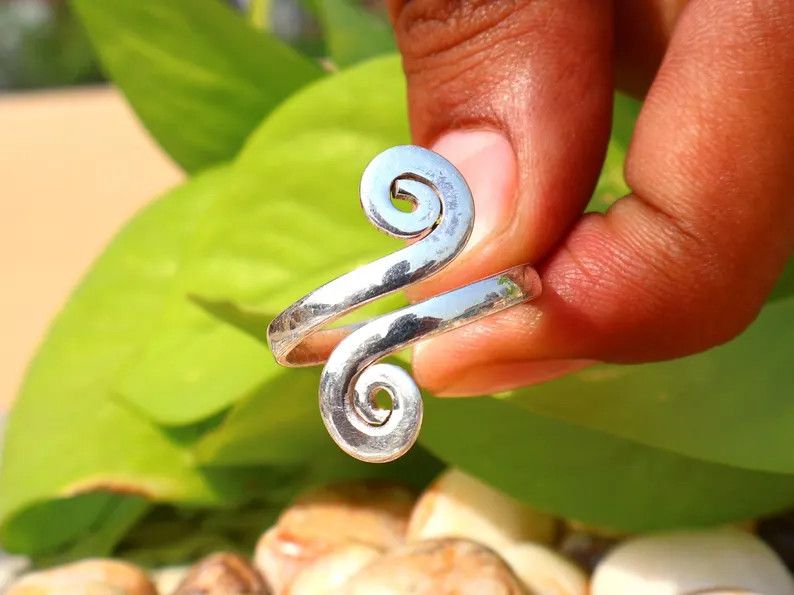 Handmade Spiral Ring, Handmade Sterling Silver Ring, Adjustable Ring, Size ONE SIZE - 6 Thumbnail