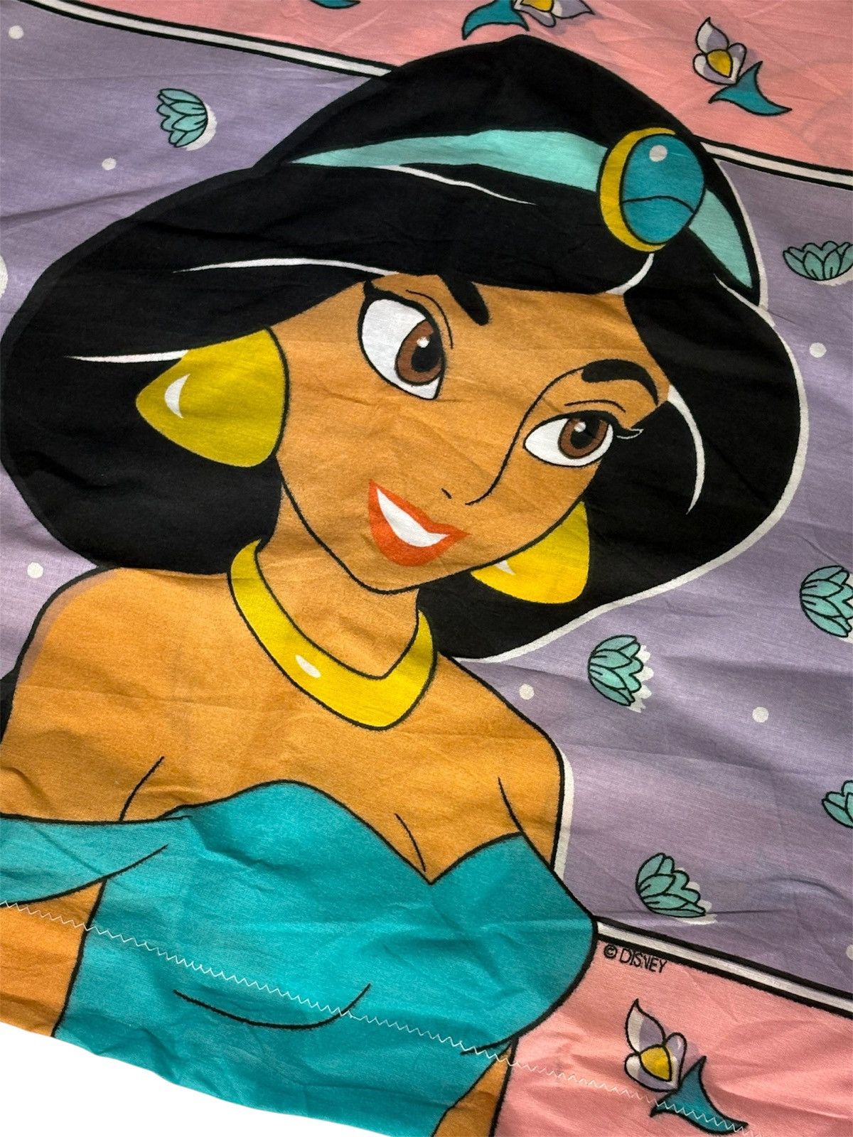 Disney Vintage 90s Disneys Aladdin Princess Jasmine Raja Pillowcase Size ONE SIZE - 3 Thumbnail