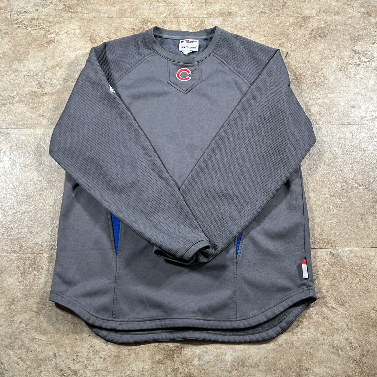 Majestic × Vintage Chicago Cubs Sweater Men Sweatshirt Crewneck Therma Base Size US XXL / EU 58 / 5 - 1 Thumbnail