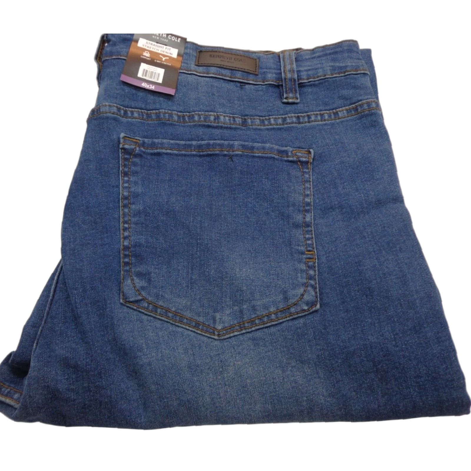 Kenneth Cole Kenneth Cole Jeans Mens 40 x 34 Straight Fit Stretch Denim Blue Regular 2 Way Stretch Denim Casual Travel Size US 40 / EU 56 - 1 Thumbnail