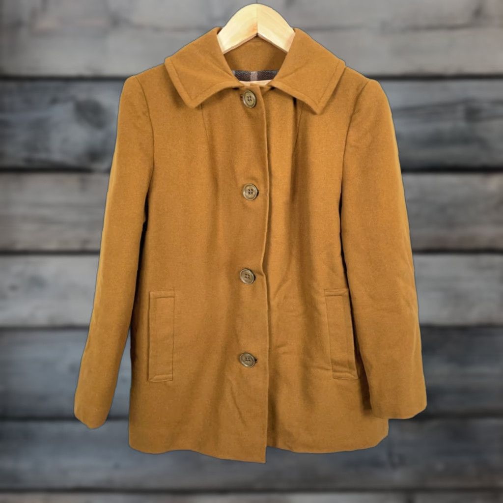 Pendleton VINTAGE Pendleton Coat Wool Button Up Lined 12 Brown Plaid Women's Pea Coat 50s / 60s Union Made Size XL / US 12-14 / IT 48-50 - 1 Thumbnail