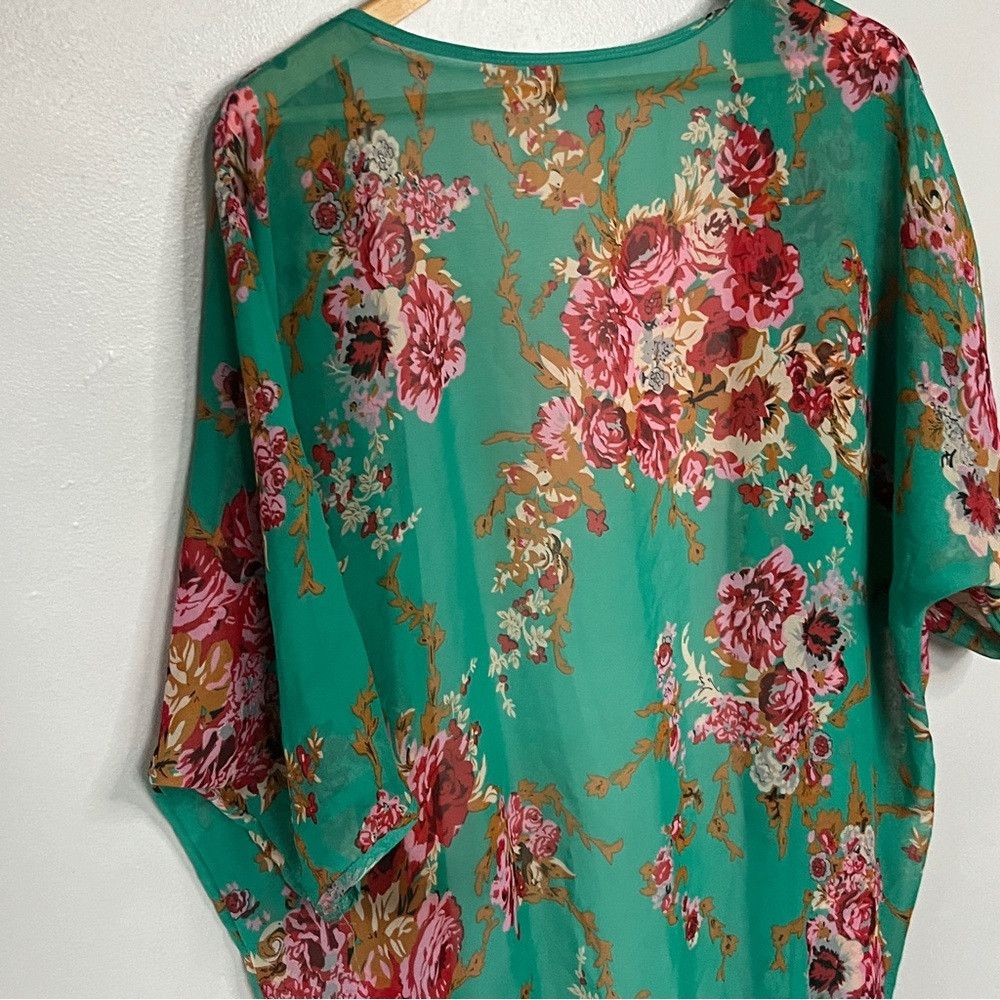 The Unbranded Brand Boho Floral Hippy Kimono Beach Coverup Tassel Cape Loose Size XS / US 0-2 / IT 36-38 - 5 Thumbnail