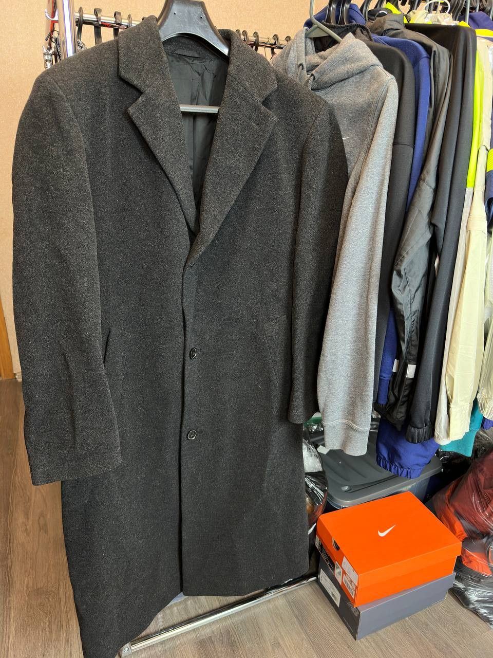 image of Hugo Boss 50 Mens Coat Wool Lux in Grey (Size Medium)
