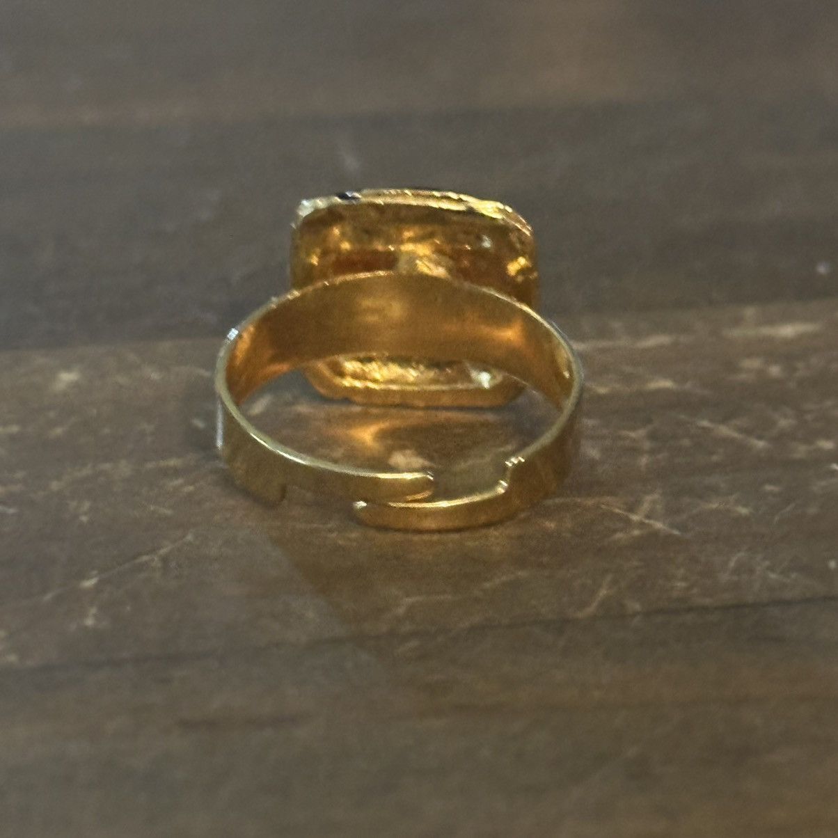 Vintage Vintage gold tone square evil eye rhinestone ring Size ONE SIZE - 6 Thumbnail