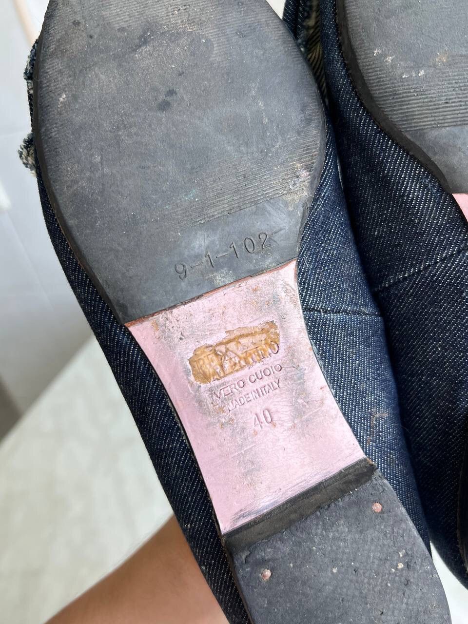 Valentino Valentino Bow Denim Ballet Flats Shoes Vintage 90s Retro Size US 10 / IT 40 - 8 Thumbnail
