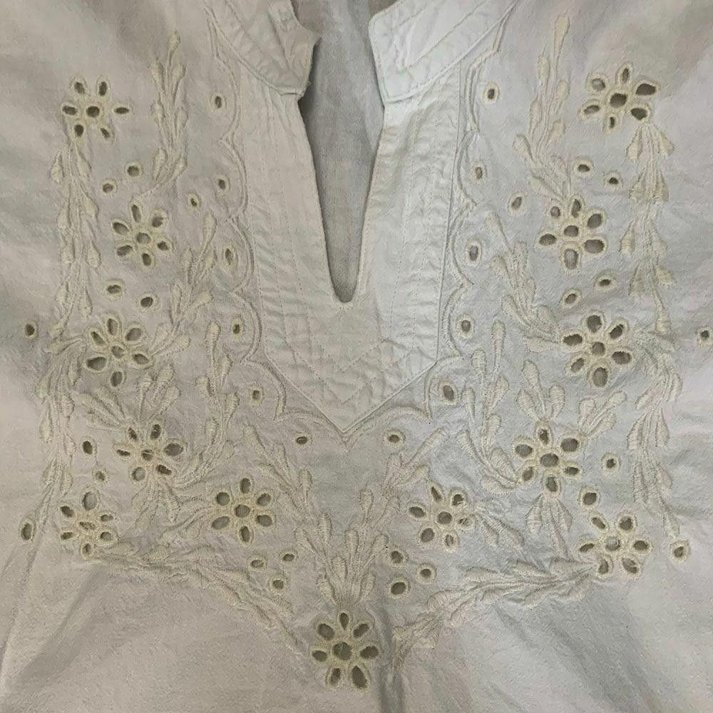 Designer Pre Owned White Hand Made Blouse S Size S / US 4 / IT 40 - 4 Thumbnail