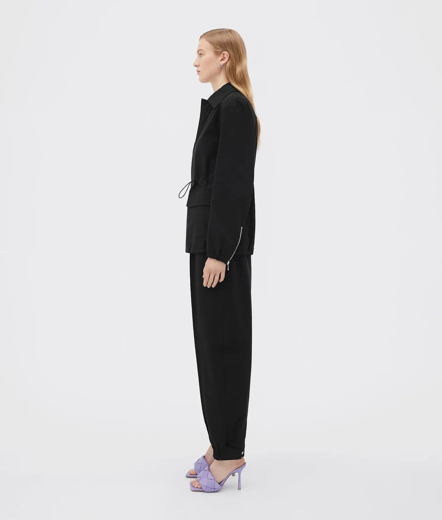 Bottega Veneta o1n1vont0325 Stretch Nylon Canvas Blouson Jacket in Black Size XS / US 0-2 / IT 36-38 - 2 Thumbnail