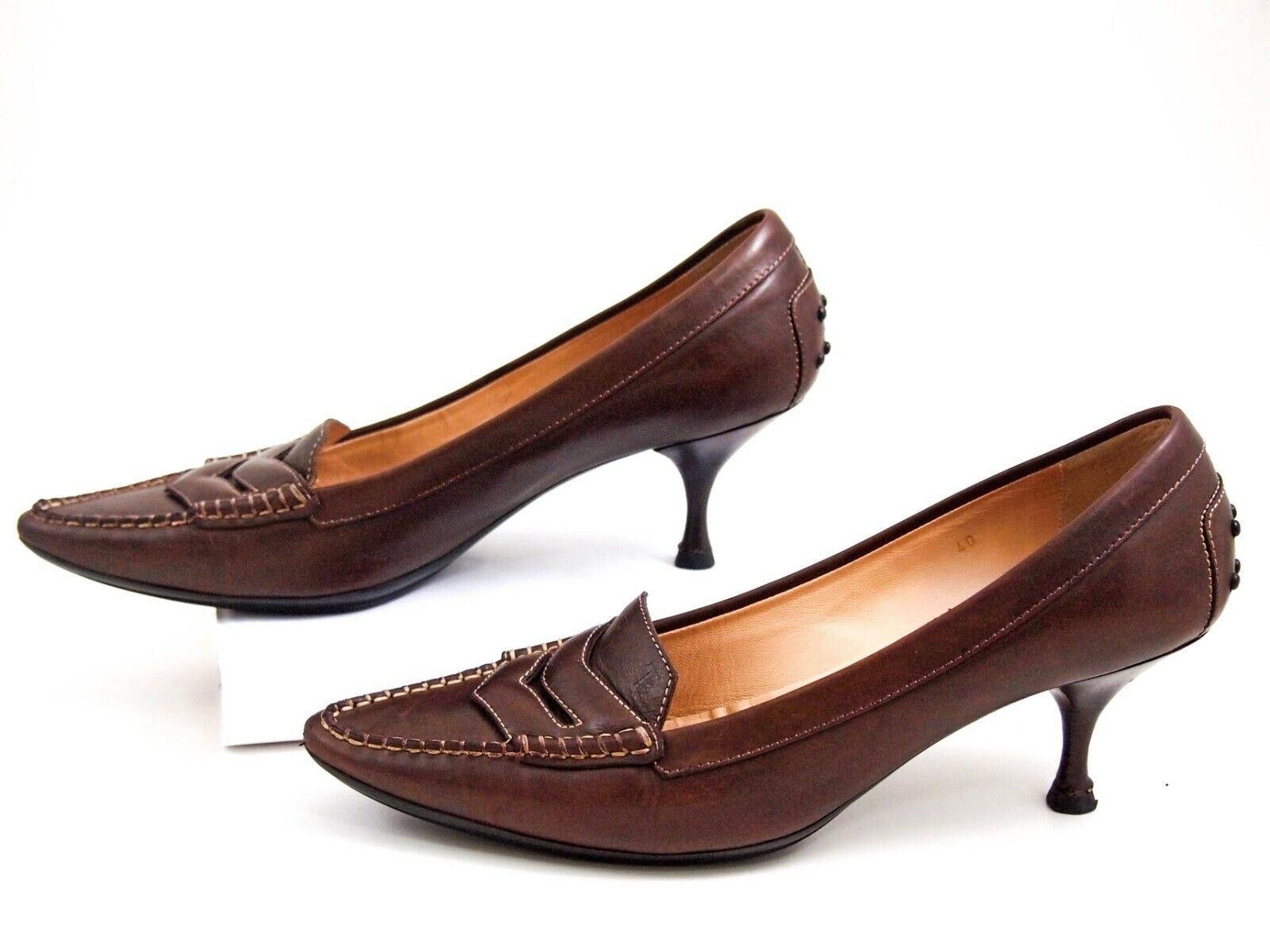 Tod's Tod's Mid Heels Pumps Brown Leather US 10 EU 40 Size US 10 / IT 40 - 4 Thumbnail