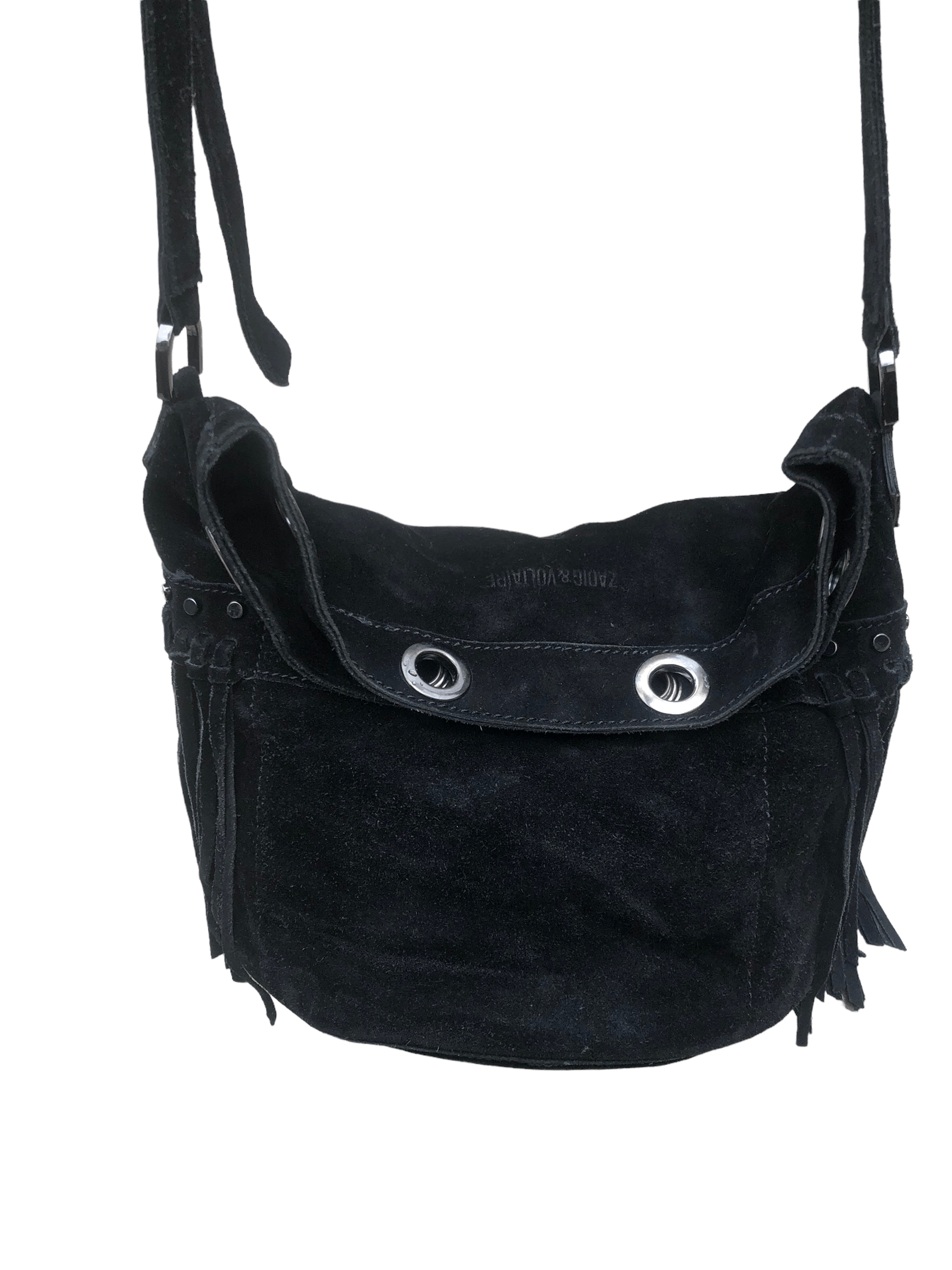 Zadig & Voltaire 🔥Y2K ZADIG & VOLTAIRE 'Bobo Gipsy' Black Suede Bucket Bag Size ONE SIZE - 4 Thumbnail