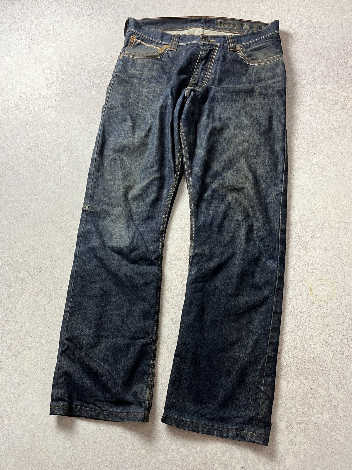 THE ROKKER COMPANY Rokker Company Selvedge Raw Denim Motorcycle Jeans Size US 32 / EU 48 - 4 Thumbnail