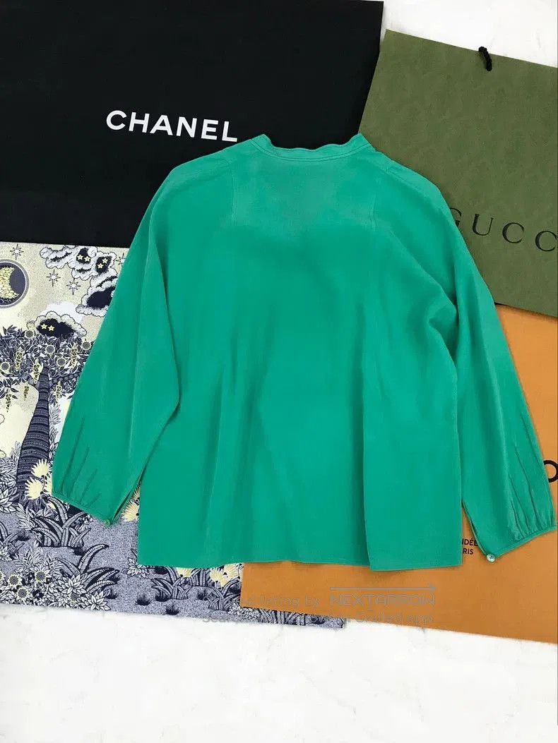Hermes Hermes Green Silk Tie. Size US XS / EU 42 / 0 - 2 Thumbnail