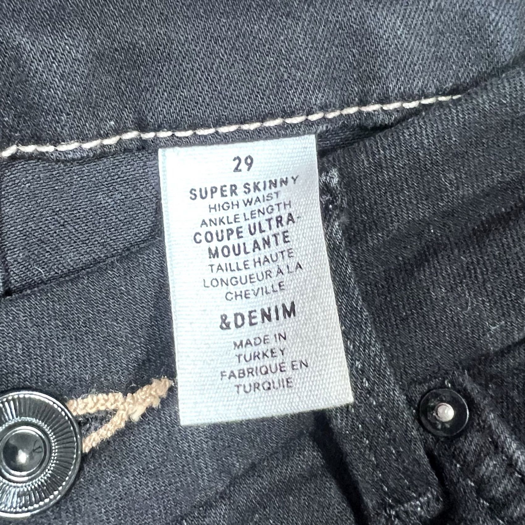 Vintage Women Jeans Denim Black Skinny 29 Regular Size 29 Unbranded Ladies Boys/Girls Mens not applicable Size 29" - 3 Thumbnail