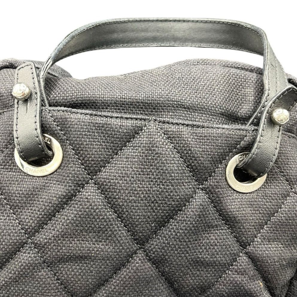 Chanel Chanel Biarritz Black Quilted Canvas Bowler Bag Size ONE SIZE - 15 Thumbnail